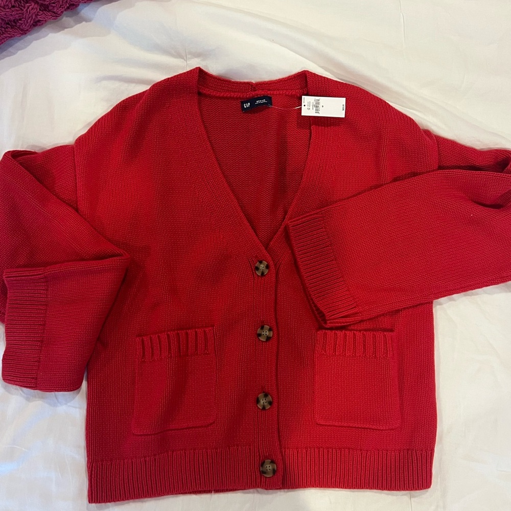 GAP Red Women's Cardigan Sweater